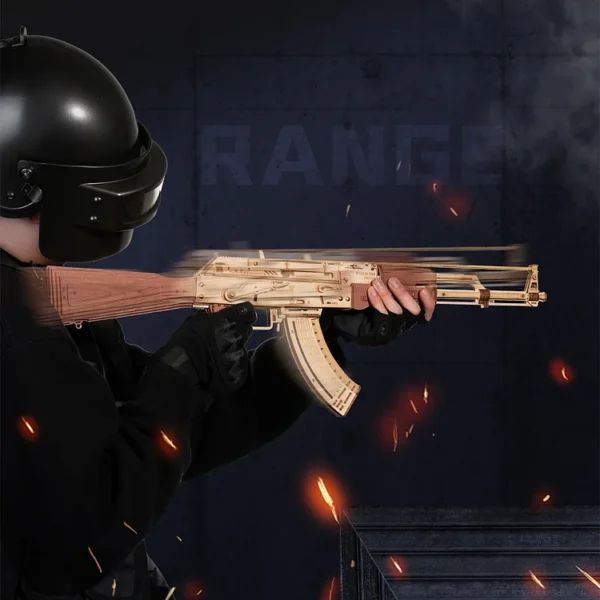 AK-47 Assault Rifle Toy Gun 3D Wooden Puzzle - Image 2