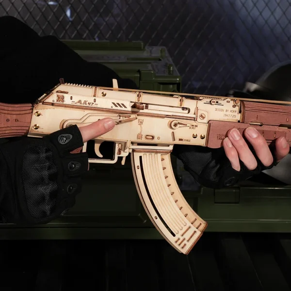 AK-47 Assault Rifle Toy Gun 3D Wooden Puzzle - Image 4
