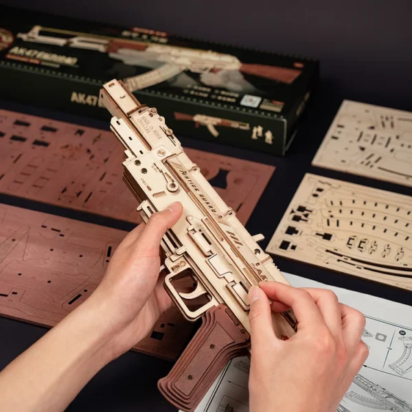 AK-47 Assault Rifle Toy Gun 3D Wooden Puzzle - Image 5