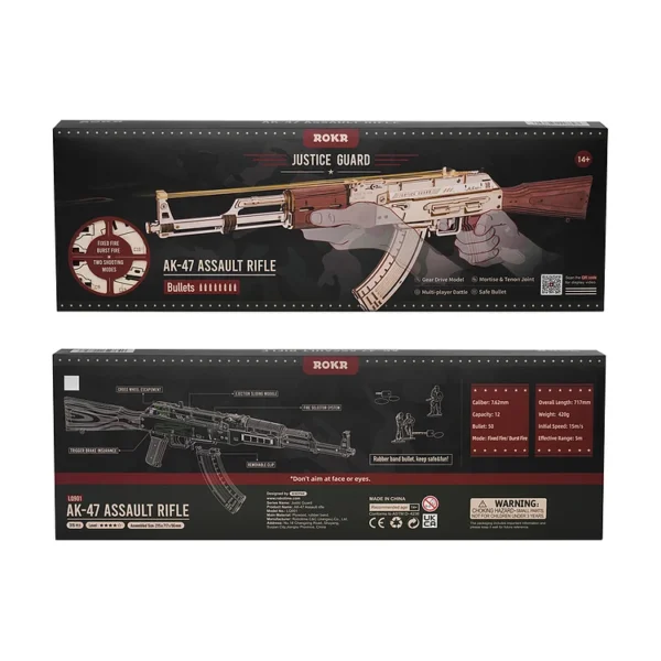 AK-47 Assault Rifle Toy Gun 3D Wooden Puzzle - Image 7