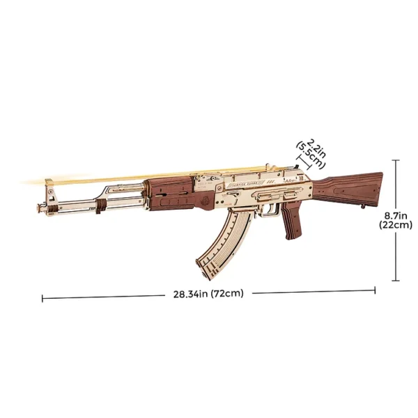 AK-47 Assault Rifle Toy Gun 3D Wooden Puzzle - Image 8