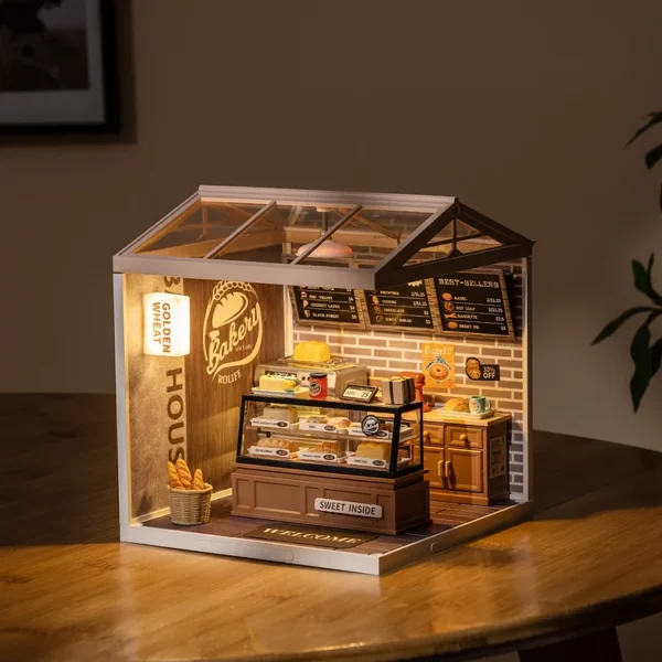 Golden Wheat Bakery Plastic DIY Miniature House Kit