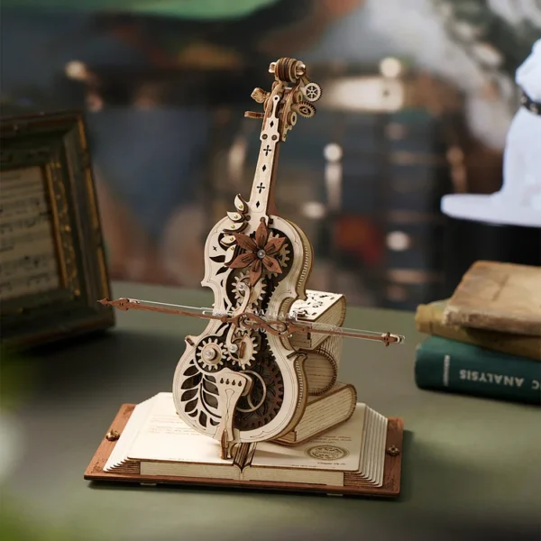 Magic Cello Mechanical Music Box 3D Wooden Puzzle - Image 7