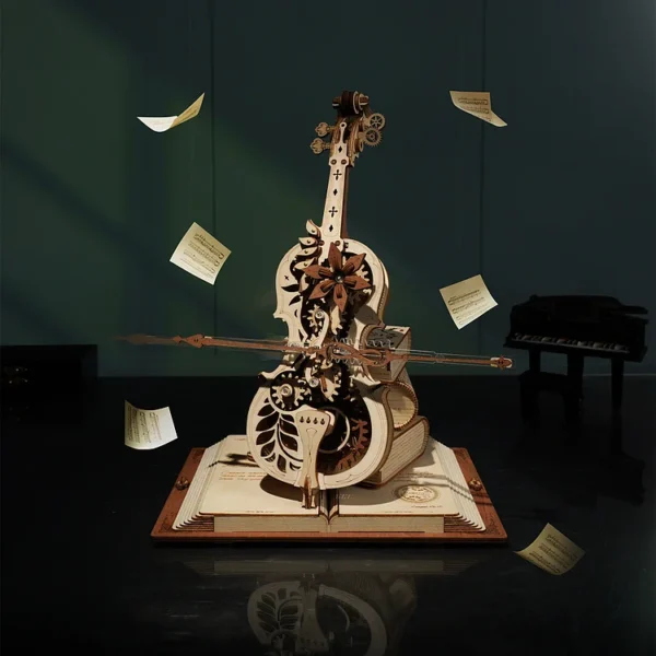 Magic Cello Mechanical Music Box 3D Wooden Puzzle - Image 6
