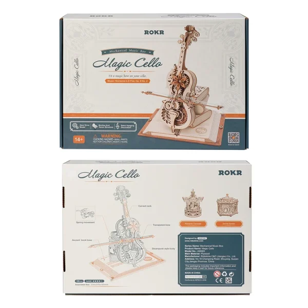Magic Cello Mechanical Music Box 3D Wooden Puzzle - Image 4