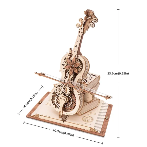 Magic Cello Mechanical Music Box 3D Wooden Puzzle - Image 3
