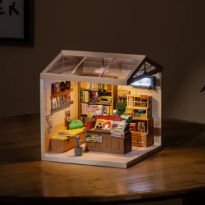 Super Creator Fascinating Book Store Plastic DIY Miniature House Kit