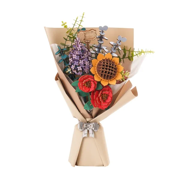 Wooden Flower Bouquet 3D Wooden Puzzle - Image 2