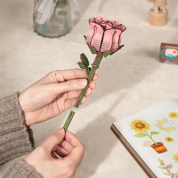 Wooden Flower Bouquet 3D Wooden Puzzle - Image 7