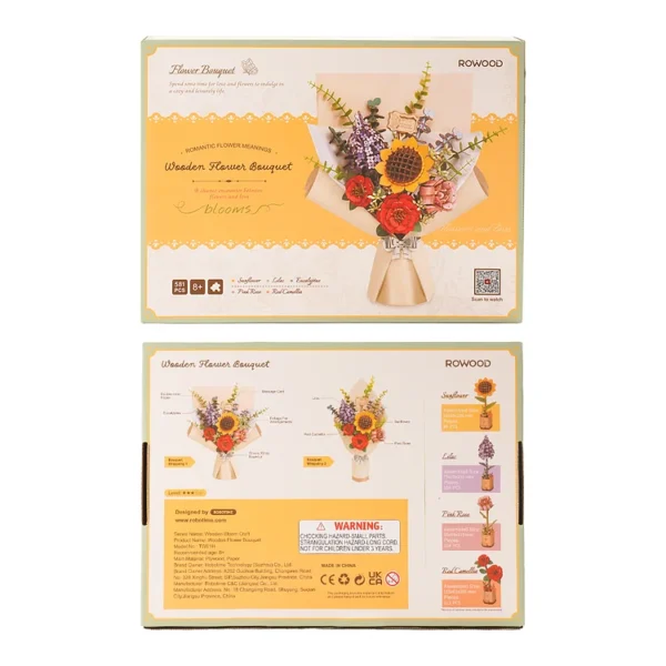 Wooden Flower Bouquet 3D Wooden Puzzle - Image 3