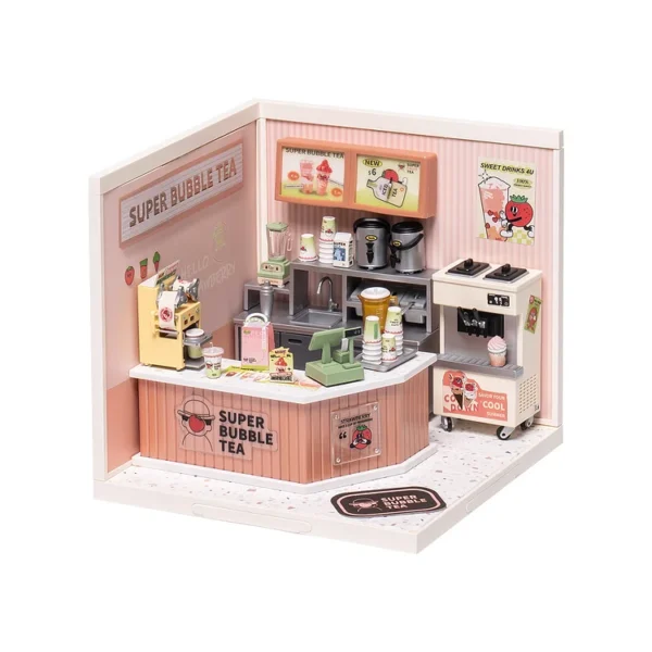 Super Creator Double Joy Bubble Tea Plastic DIY Miniature House Kit - Image 2