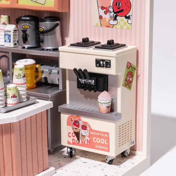Super Creator Double Joy Bubble Tea Plastic DIY Miniature House Kit - Image 7