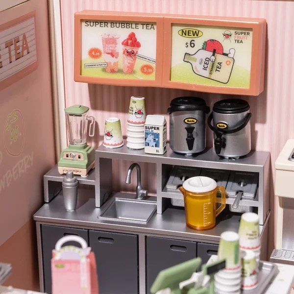 Super Creator Double Joy Bubble Tea Plastic DIY Miniature House Kit - Image 6