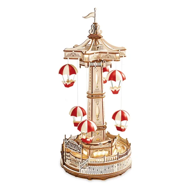 Parachute Tower DIY Music Box 3D Wooden Puzzle - Image 2