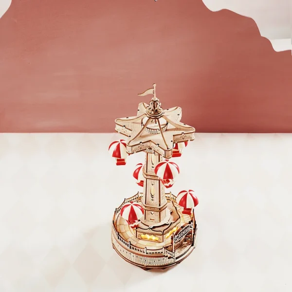 Parachute Tower DIY Music Box 3D Wooden Puzzle - Image 6