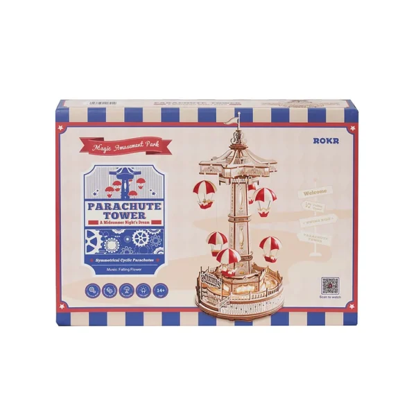 Parachute Tower DIY Music Box 3D Wooden Puzzle - Image 3