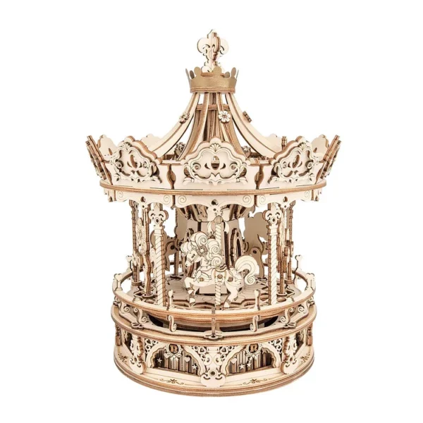 Romantic Carousel Mechanical Music Box 3D Wooden Puzzle - Image 2