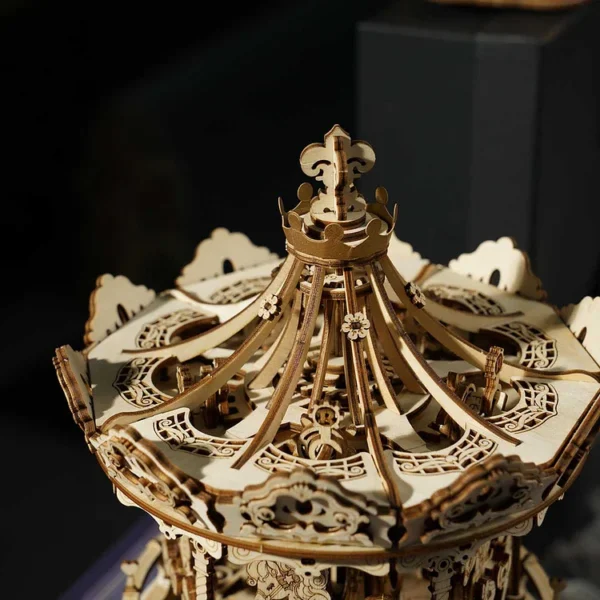 Romantic Carousel Mechanical Music Box 3D Wooden Puzzle - Image 5